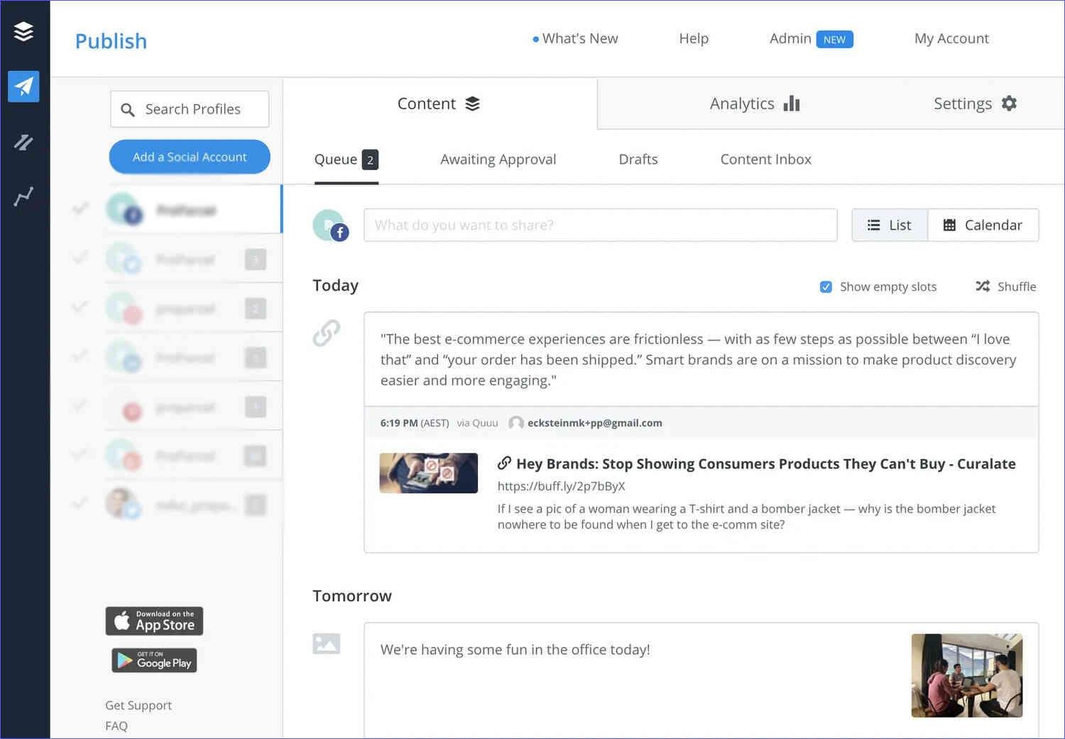 buffer-dashboard-automation-tool Dashboard of a automation tool called Buffer used for affiliate marketing