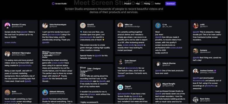 social-proof-launch Social proof used in a pre-launch marketing campaign by Screen Studio