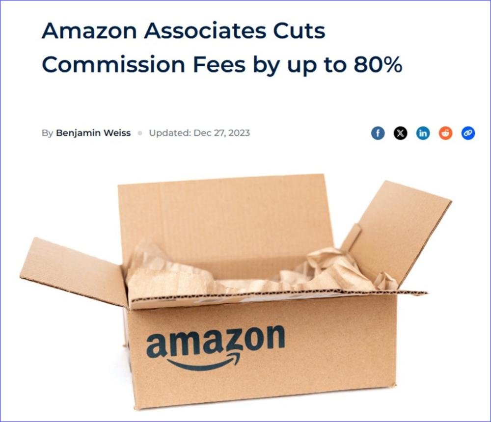 Post about Amazon cutting commission fees to reflect industry changes