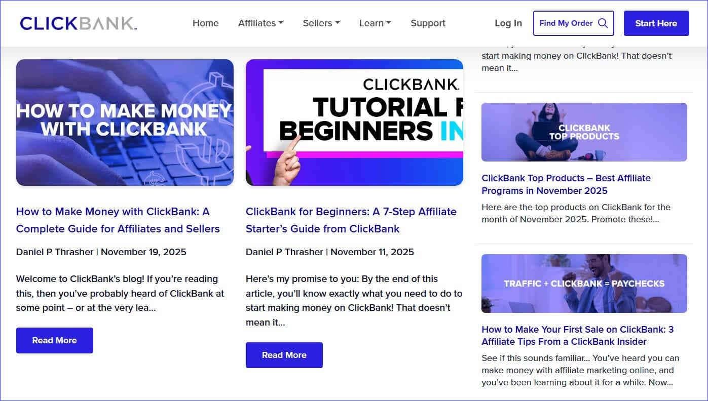 Recent posts on ClickBank affiliate blog