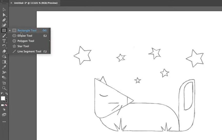 Shape tool in Adobe Illustrator interface