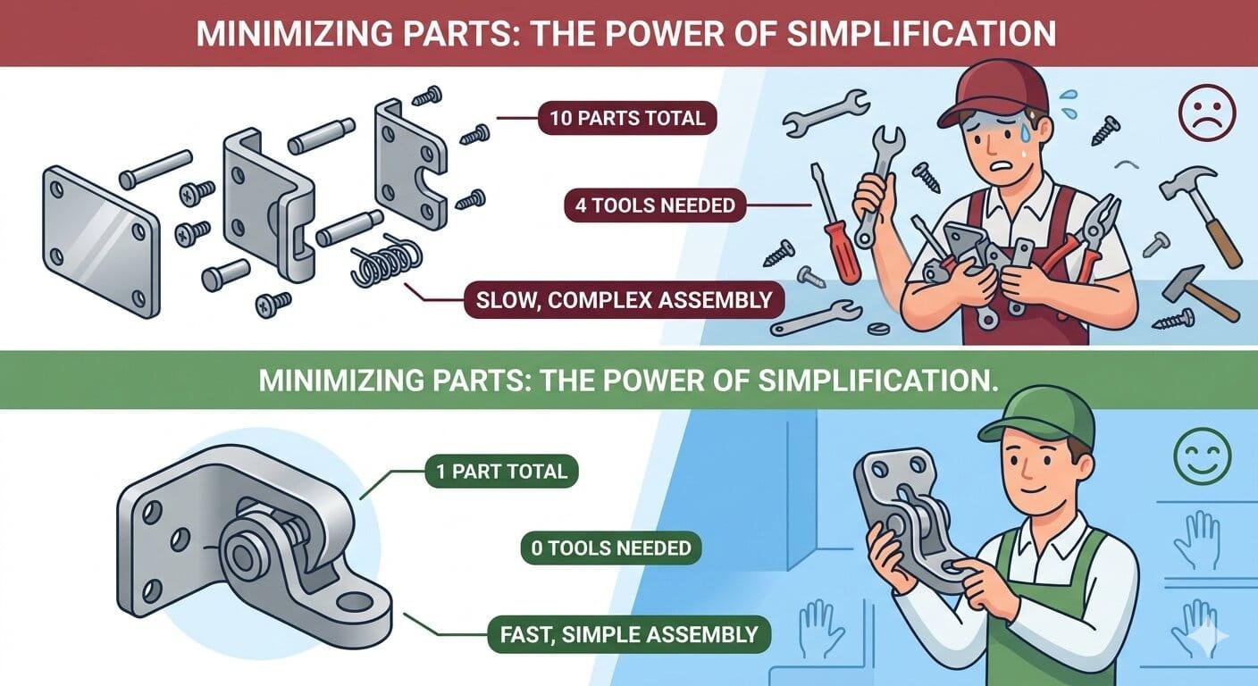 Minimizing parts for DFA