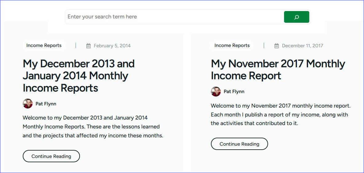 Transparent income report from the affiliate blog of Pat Flynn