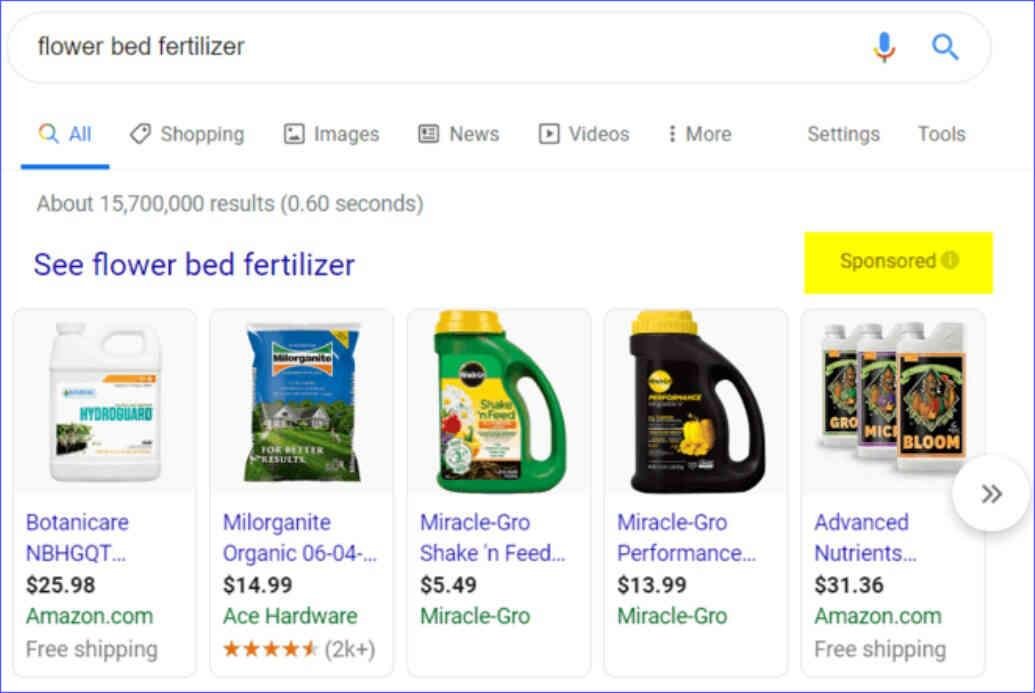 ppc-website-advertising-example PPC ads on Google used as a marketing strategy to attract customer to websites