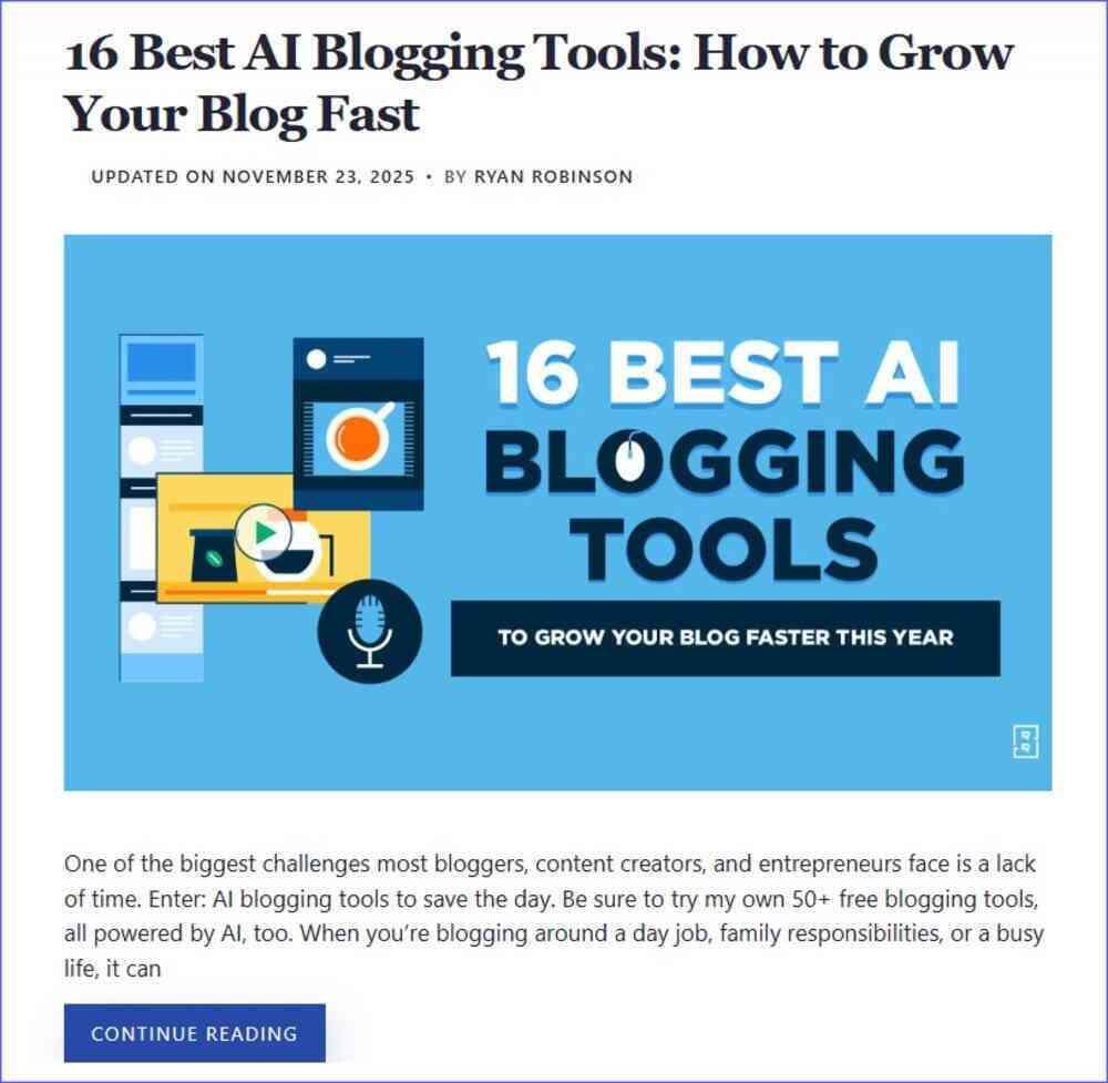 Post on RyRob affiliate blog